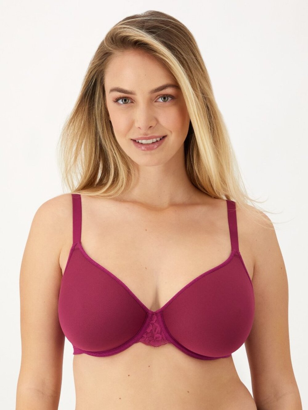 #1871 Bali® Breathe® Lightweight Underwire T-Shirt Bra DF7592  Deep Cerise